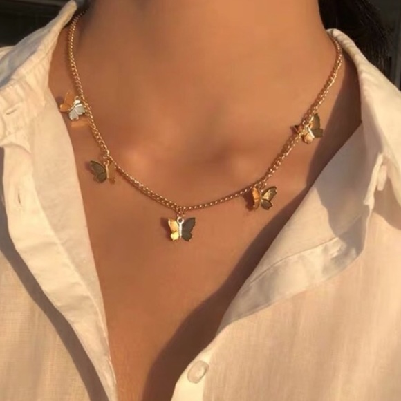 3/$30 Gold Butterfly Chain Necklace - Picture 2 of 5